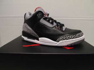 Mens Air Jordan 3 Retro Basketball Shoes Black/Varsity Red Cement 