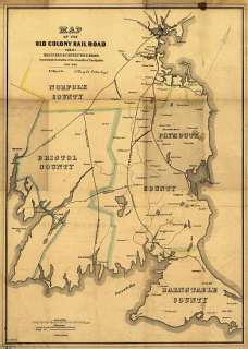 Old Colony Rail Road Map 1850  
