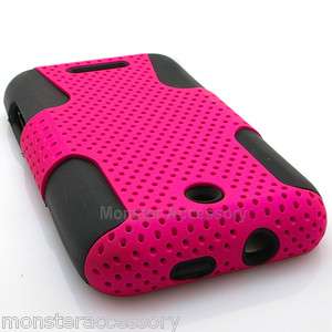 Pink Dual Flex Hard Case Gel Cover For ZTE Score (Cricket)  