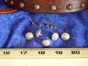   Silver plate hammered rivet concho belt finding larp leather craft LG