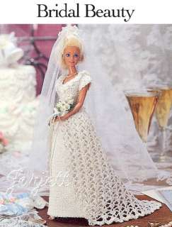 Beaded Bridal Beauty, crochet patterns fit Barbie dolls  