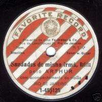 Arthur Castro MEGA RARE ONE SIDE BRAZILIAN 78 RPM 1912  