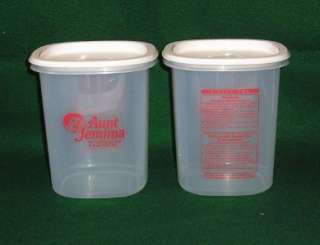 RUBBERMAID SERVIN SAVERS*AUNT JEMIMA 6 CUP FOOD STORAGE CONTAINERS 