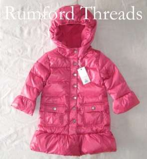NWT Baby Gap Warmest Down Parka Jacket 2 3 4 5 Pink Coat Bubble Hem 