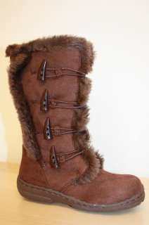 New Kids Girls Tall Flat Fur Suede Boots Shoes Size 11  