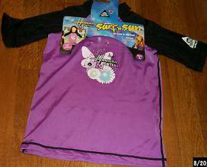 Disney Hannah Montana Purple black swim shirt quick dry  