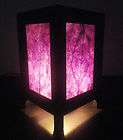 Asian Oriental Art Natural Purple Leaves Bedside Table Lamp Wood 