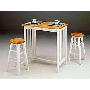 Acme Furniture Wood Top Breakast Table 3 piece 02412NW Set  