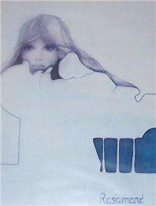 1974 CHRISTINE ROSAMOND BLUE ICE ART LITHO FRAMED  