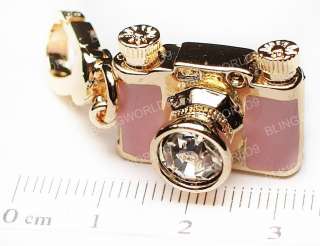 Pink Diamante Camera Charm fits Juicy Couture Bracelet/Necklace