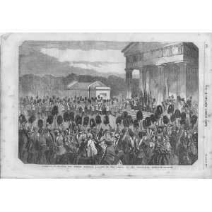  Guards Wellington Barracks 1857 Antique Print