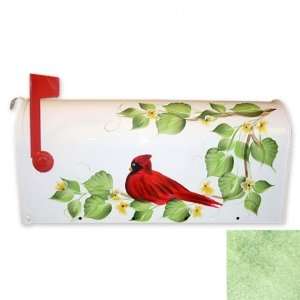  Cardinal with Dogwoods Mailbox (Green) (20H x 6.85W x 9 