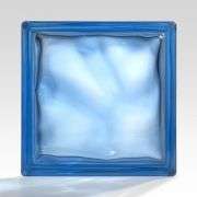 Glasbaustein Glasstein Sauna Bad   Wolke blau  