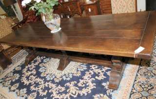 10ft Mead Oak Trestle Refectory Dining Table Kitchen  