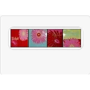 Relax & Refresh Glass Coaster Set, in Magenta Pink (4/pkg) with Wood 