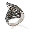 1ct Blue Diamond Swirl Design Sterling Silver Ring 