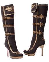 Sexy Black and Gold Pirate Boot