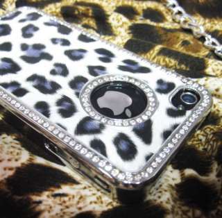  Rhinetstone Leopard Print Case Cove Skin for iPhone 4 4G 4S  