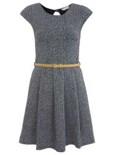 Textured Belted Skater Dress   Dresses   Dresses   Clothing   Miss 