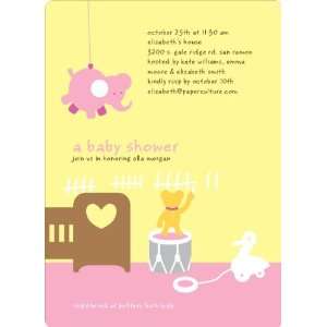   Animals Take Over the Nursery Baby Shower Invitations 