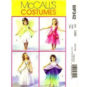  McCalls 342 Sewing Pattern Childrens Girls Fairy Costumes 