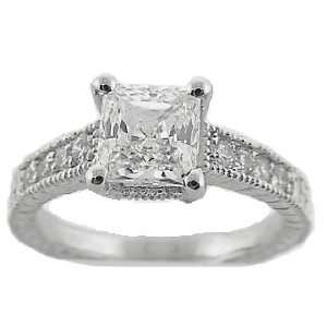   . White Gold Princess Cut Diamond Solitaire Engagement Ring Jewelry