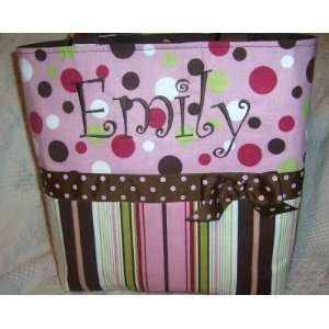  Monogrammed Multi Design Pink & Brown Diaper Bag Baby