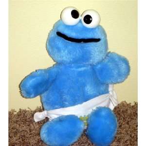   Sesame Street Baby Cookie Monster in Diaper 12 Plush Doll Toys