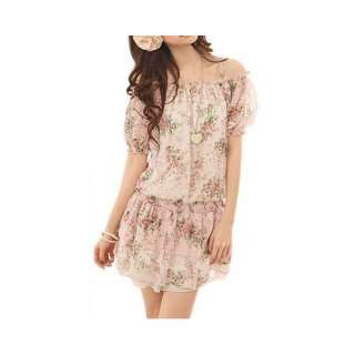 Allegra K Ladies Flower Prints Chiffon Short Sleeve Off 