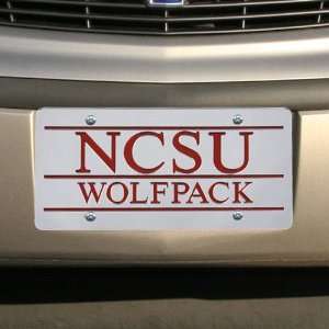  North Carolina State Wolfpack Silver Mirror Team License Plate 