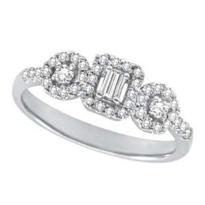    14K White Gold 0.45cttw Round Diamond Fashion Ring Jewelry