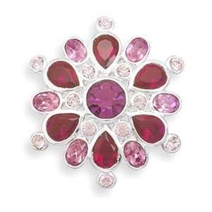    Pink and Fuchsia Swarovski Crystal Flower Fashion Pin Jewelry