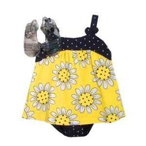   Dot Sunflower Baby Dress with Sandals Size 3 Months 