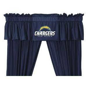 NFL San Diego Chargers 5pc Long Jersey Drapes Valance Set  