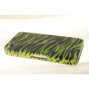   Apple iPhone 4 Hard Case Cover for Neon Green Zebra 
