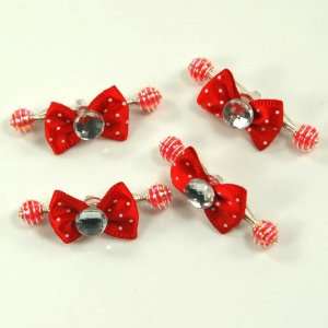  Red / Baby / Toddler/ Girls Bow Shaped with imitation gem Hair 
