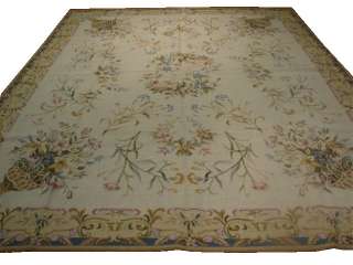 8X10 FLORAL FRENCH DESIGN DOUBLE KNOT NEEDLEPOINT RUG  