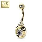 New 14K Solid Gold Fine Jewelry Angel Belly Ring  