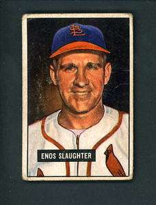 1951 Bowman # 58 Enos Slaughter Cardinals Good Cond  