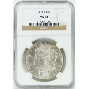  1878 S MS64 Morgan Silver Dollar Graded by NGC Everything 