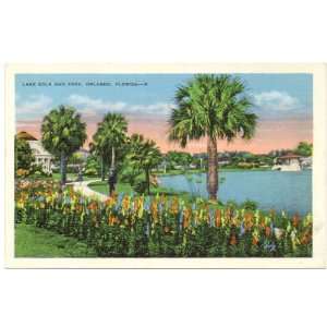 1930s Vintage Postcard Lake Eola and Park   Orlando Florida