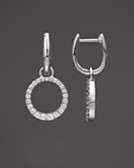    Diamond Circle Drop Earrings in 14 Kt. White Gold, 0.50 ct. t 