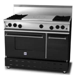   Range RNB 48 Inch Propane Gas Range With FrenchTop   Black Appliances