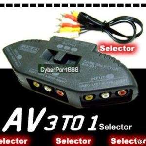 Port RCA AV Audio Video Selector Switch For TV PS3  