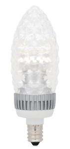   LED Chandelier Bulb Decorative Canelabra base, cross ref LDCT3WH30KCC