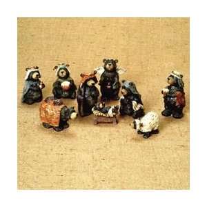  RESIN NATIVITY BEAR SET 9PC.