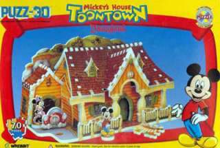 mickeys house 3d jigsaw puzzle, disneylands mickey mouse house, rare 