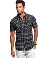 INC International Concepts Shirt, Short Sleeve Reed Shirt