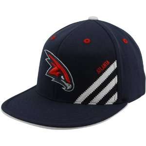  adidas Atlanta Hawks Navy Blue 210 Flat Bill Fitted Hat 