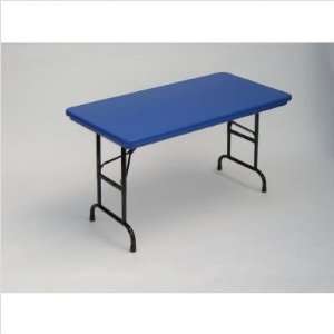   Bright Color Plastic Folding Table with Adjustable Legs Color Green
